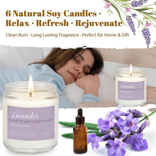 Scented Candles Gift Set for Women, 6-Pack Aromatherapy Candles for Home | Lavender, Jasmine, Vanilla, Sage, Sandalwood Rose & Eucalyptus Mint. 42 oz & 300 Hour Burn for Home, Baths, Yoga & Self-Care - color: Classic 6 Pack Scented Candles
