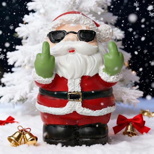 Christmas Santa Claus Finger Statue Christmas Party Santa Decor Mini Artificial Stone Santa Claus Figurine Sculpture Cute Cartoon Tabletop Ornaments for Xmas Funny Gifts - color: Santa Claus
