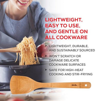 Helen’s Asian Kitchen Natural Bamboo Stir Fry Spatula and Wok Tool, 13.5-Inch - size: 13-Inch, Solid Wok Tool