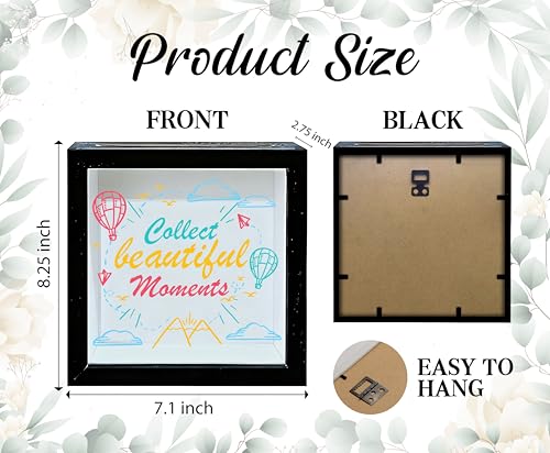 Travel Fund Box, 8×8 Collect Beautiful Moments Shadow Box Frame with Slot, Piggy Bank Money Saving Decoration for Graduation Baby Shower Wedding, Hot Air Balloon Memory Keepsake Gift -A07 - size: 8×8 hot air balloon