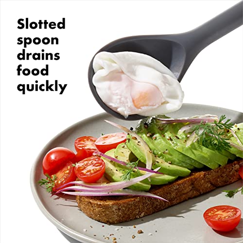 OXO Good Grips Silicone Slotted Spoon, us:one Size, Peppercorn - style: Slotted Spoon