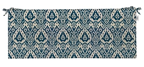 RSH Décor Indoor Outdoor Foam Bench Cushion with Ties (36” x 14” x 2"), (Ashmore Marine Blue) - color: Ashmore Marine, size: 36"W x 14"D x 2"H