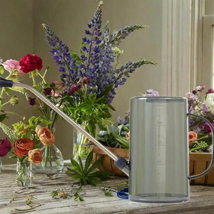 Watering Can, Indoor Long Spout Can, Portable 1L Plant Watering Device, Long Spout Can for Patio, Flowers, Office Indoor, Gray