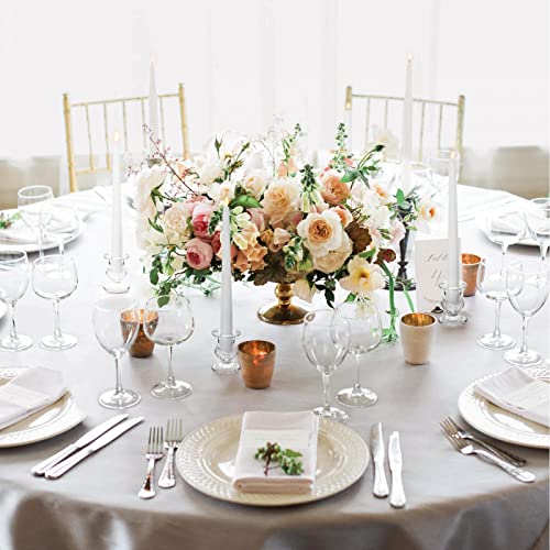 Glass Taper Candle Holders Set of 6 Clear Crystal Candle Holders for Candlesticks, Elegant Candlestick Holders for Table Centerpiece Wedding Party Christmas Thanksgiving Festival