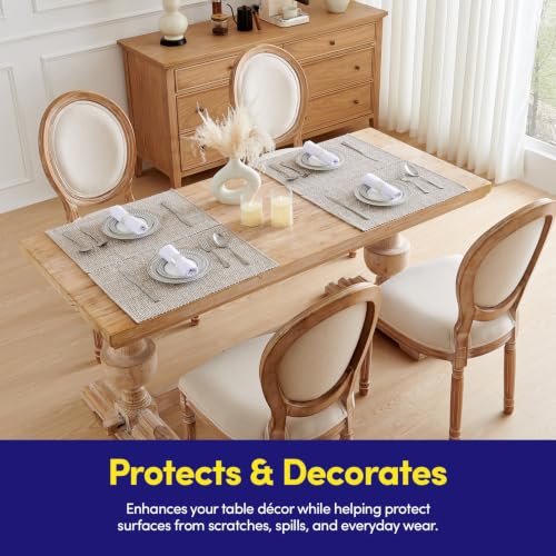 Sweet Home Collection 100% Cotton Placemats for Dining Room Rectangle Two Tone Woven Fabric 13" x 19" Soft Durable Table Mat Set, Set of 6, Taupe - color: Taupe, size: Rectangle 13" x 19"