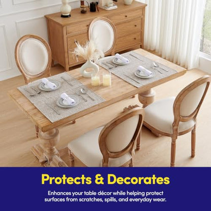 Sweet Home Collection 100% Cotton Placemats for Dining Room Rectangle Two Tone Woven Fabric 13" x 19" Soft Durable Table Mat Set, Set of 6, Taupe - color: Taupe, size: Rectangle 13" x 19"