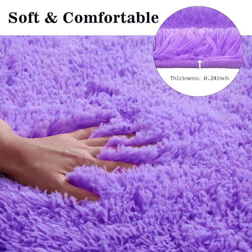 Purple Bathroom Rugs Sets 3Piece Bath Mat Solid Bath Rug Floor Mats Washable Shower Rug with U-Shaped Contour Rug Toilet Lid Cover - color: Purple, size: Set of 3