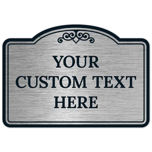 Custom Decorative Sign, Personalized Metal Sign for Business, Driveway, Home, Airbnb, Office Door Plaque, Brushed Nickel Sign, 7x10 Inches, ACM, Fade Resistant, Made in USA by Sigo Signs - color: Brushed Nickel, size: 10x7