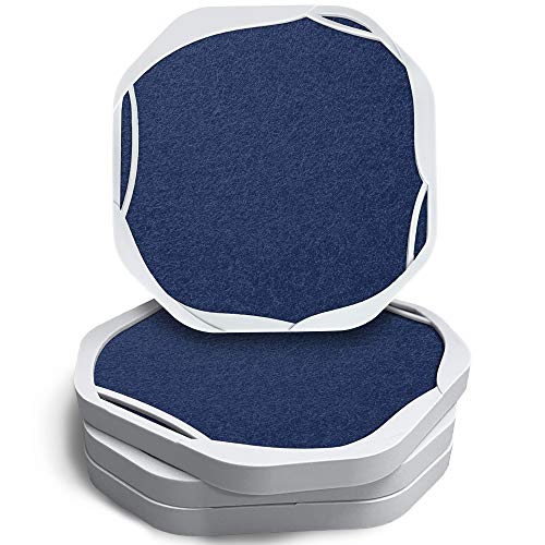 UMIRRO Absorbent Felt & Silicone Drink Coasters Set of 4, Nevy Blue | Leakproof, Non-Slip & Non-Stick, Modern Coffee Table Decor for Home Bar, Kitchen, Distressed Matte Solid Texture, Octagon 4" - color: 18. Blue, size: 4 Pack