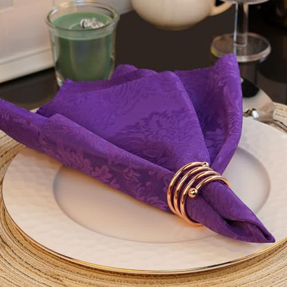 Jofefe 6Pcs Rose Gold Napkin Rings Round Napkin Ring Set Napkin Holders for Cloth Napkins for Wedding, St. Patrick's Day, Valentines Day, Easter Thanksgiving Table Decor. - style: Ring-rose gold