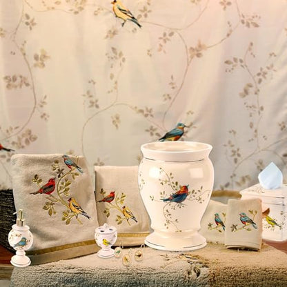 Avanti Linens - Soap Dish, Countertop Bathroom Accessories, Nature Inspired Home Decor (Gilded Birds Collection)
