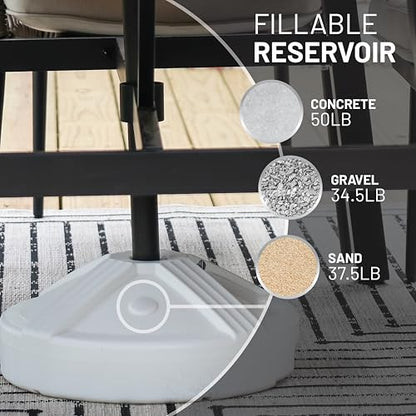 US Weight Durable 50 Pound Fillable Umbrella Base Designed to be Used with a Patio Table - color: White