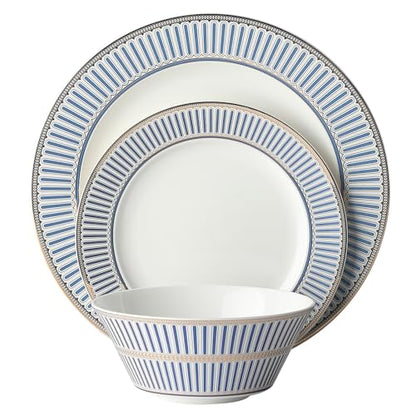 CwlwGO-3 Piece Bone China Modern Round Dishes Sets,Dinnerware dishset for Kitchen, Dinner Plate, Dessert Plate,Soup Bowl, Not suitable for Microwave. - size: 10.1