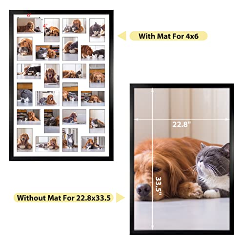 HORLIMER 2 Pack 4x6 Picture Frames Collage with 24 Openings, Multi Photo Frame for Wall Hanging, Black