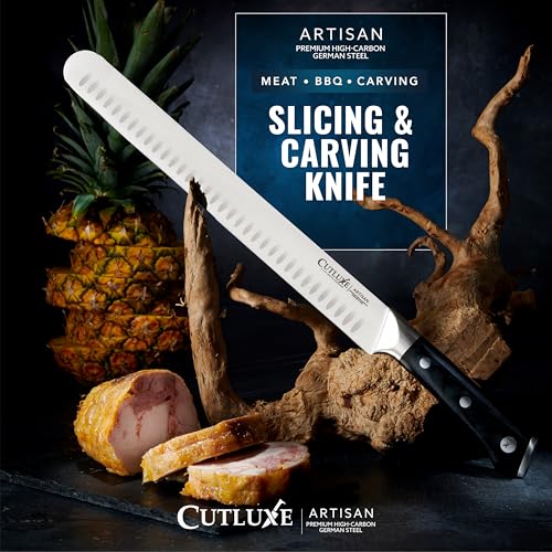 Cutluxe Brisket Knife, 12" Carving & Slicing Knife for Meat & BBQ | Razor Sharp German Steel, Full Tang Ergonomic Handle, Sheath Included – Grilling Gift for Men - size: Brisket Knife