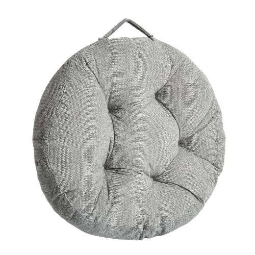 Floor Pillow Cushion with Handle for Adults Women Men | Large Meditation & Sitting Cushion Pillow for Tatami, Living Room, Yoga (1, Gray, Round, 22" x 22" x 6") - color: Gray, Round