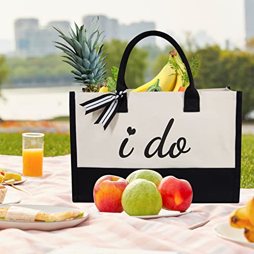 TOPDesign Canvas Tote Bag, Bridal Shower Gifts for Bride, Wedding Bachelorette Bride Gifts Shoulder Bag - style: I Do