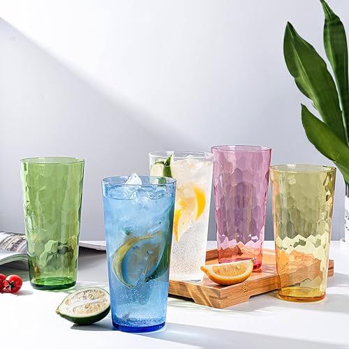 KOXIN-KARLU Mixed Drinkware 26-ounce Plastic Tumbler Acrylic Water Glasses, set of 8 Multicolor - color: Multicolor