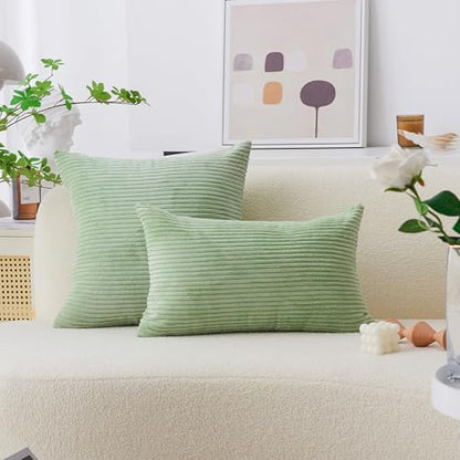 Home Brilliant 16x16 Summer Pillow Covers Set of 2 Small Throw Pillow Covers for Living Room, 40 cm x 40 cm, 16 x 16 Inch, Sage Green - color: Sage Green, size: 16" x 16" (Pack of 2)