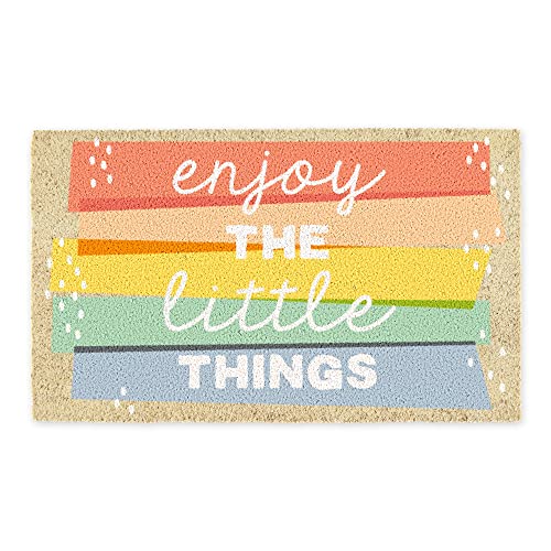 DII Natural Coir Doormat Outdoor Welcome Mat, 17x29, Enjoy The Little Things - color: Enjoy the Little Things