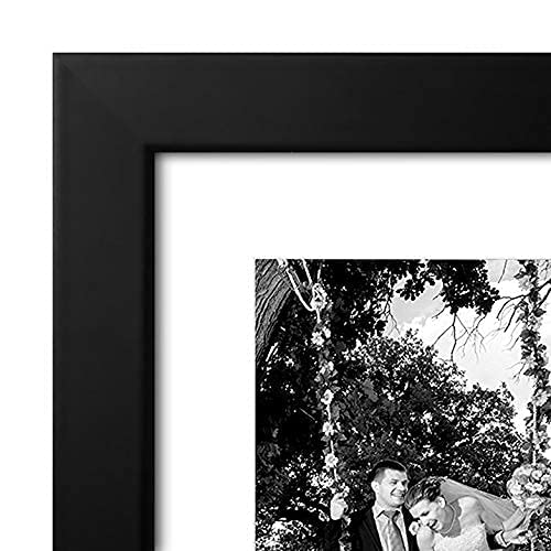 Americanflat 12x16 Picture Frame with Shatter-Resistant Glass - Set of 2 - Use as 8x12 Frame with Mat or Display 12x16 Photo Without Mat - Signature Collection - Picture Frames for Wall - Black | Engineered Wood construction, Shatter-resistant glass, hang