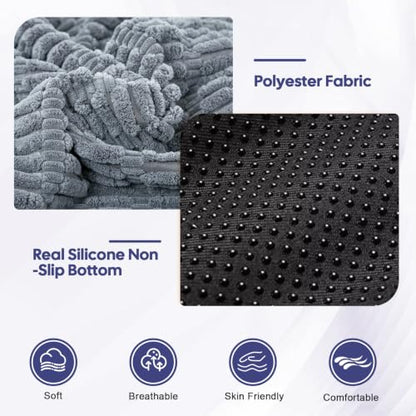 Recliner Cushions with Lumbar Support Pillow Set for Elderly | 20x20x5 Inch Recliner Seat Cushion Tufted, Large Square Seat Cushion Non-Slip Reduce Hip & Lumbar Pain - color: Light Grey Seat&lumbar