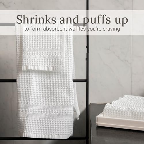 GILDEN TREE Waffle Towels Wash Cloths for Showering, Exfoliating Washcloth Face Towels, Quick Dry Towel Cotton Washcloths Set of 4, Classic Style (White) - color: White, size: Washcloth (4 Pack)