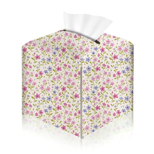 Floral Tissue Box Cover, Tissue Box Holder for Home, Office, 5x5IN - color: Flower 375