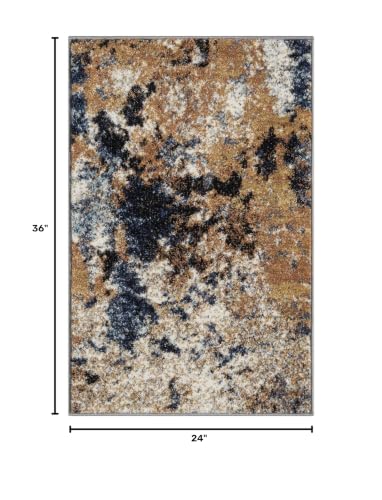 Keen Home Design Abstract Non-Shedding Entryway Rug, Soft Thick Pile, 2x3 | Polypropylene High Pile, Jute Back; Ideal For Bedside, Entryway, Home Office, Nursery - color: Skies Multi, size: 2' x 3' (Rectangular)