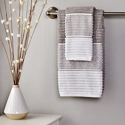 SKL Home Planet Ombre 100% Turkish Cotton Premium 2-Piece Hand Towel Set, 600 GSM, Soft & Absorbent, Taupe - color: Planet Ombre, Taupe, style: 2-Piece Hand Towel Set