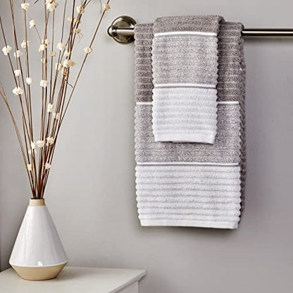SKL Home Planet Ombre 100% Turkish Cotton Premium Bath Towel, 600 GSM, Soft & Absorbent, Taupe - color: Planet Ombre, Taupe, style: Bath Towel