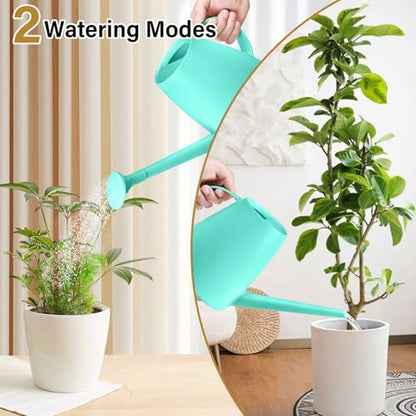 Plastic Watering Can - for Indoor and Outdoor House Plant Garden - with Long Spout - 1/2 Gallon - SkyBlue - color: Skyblue