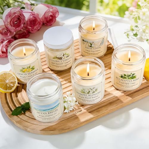 6 Pack Scented Candles Gift Set, 42oz Soy Candles, Jar Candles for Home | Up to 300 Hour Burn, Aromatherapy Candle Set, Natural Candles for Relaxation Bath, Housewarming Birthday Gifts for Women Mom - color: Scented Candles-6 Pack