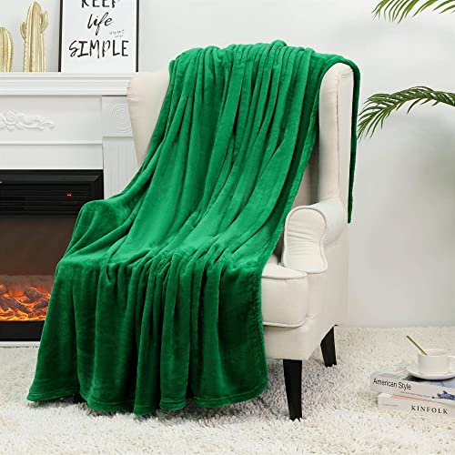 NANPIPER Fleece Blankets Super Soft Flannel Queen Size Blanket for Bed Luxury Cozy Microfiber Plush Fuzzy Blanket,Emerald Green - color: Emerald Green, size: Queen