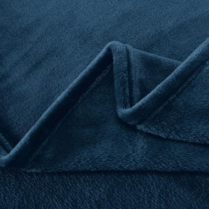 SLEEP ZONE Navy Fleece Blanket Super Soft Cozy Throw Flannel Blanket, Lightweight Comfy Fuzzy Blanket Plush Throw Blankets for Couch, Sofa, Bed, Camping, Travel, 90x90Inches - color: Navy, size: Full/Queen (90x90 inches)