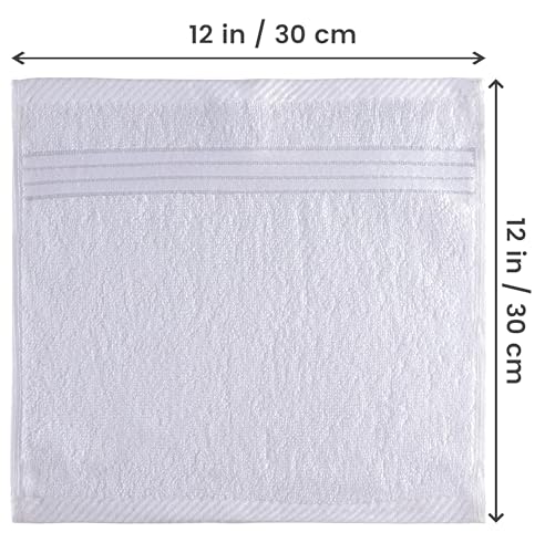 Utopia Towels 12 Pack Premium Wash Cloths, 12x12 in, 100% Cotton, White | Highly Absorbent Soft Feel Lightweight Washcloths - Premium Ring Spun Cotton, Ideal for Bathroom, Spa, Gym & Face - color: White