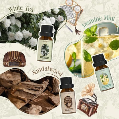 Soulorigin Hotel Fragrance Oils Set, Essential Oil Gift Set for Diffuser, Hotel Scent Diffuser Oil, Diffuser Scents Oil for Home, White Tea, Jasmine Mint, Sandalwood, Luxury Night, Seaside, Myway - color: Hotel
