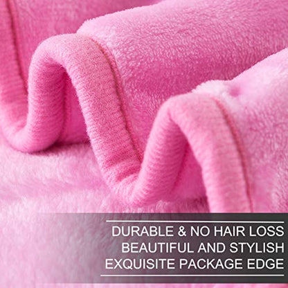 Fleece Twin Size Summer Blanket All Season 350GSM Lightweight Throw for The Bed Extra Soft Brush Fabric Winter Warm Sofa Blanket 66" x 90"(Pink Twin) - color: Pink, size: Twin (90-Inch-by-66-Inch)