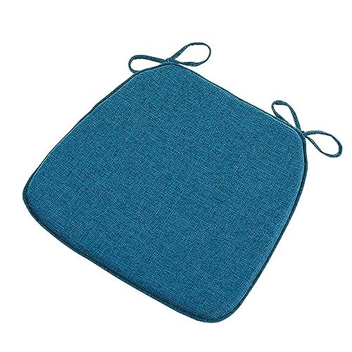 Chair Pads with Ties 18x17, Memory Foam Kitchen Chair Cushions with Ties 18 Inch, Non Slip Chair Pads for Dining Chairs Set of 2 4 6, Seat Cushions Covers Washable and Removable with Zipper - color: Blue, size: 1pcs