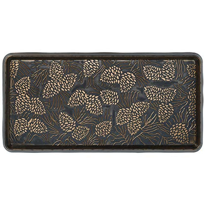 HF by LT Pine Cone Rubber Boot Tray, 32 x 16 inches, One-Piece Seamless Construction, Durable Vulcanized Rubber, Year Round Use Indoors or Outdoors, Copper - color: Pine Cone