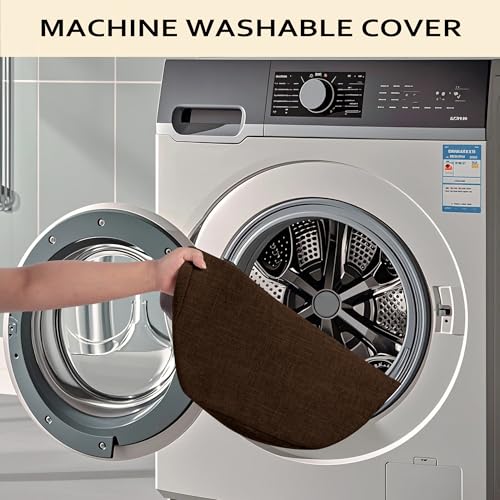 ELFJOY Non-Slip Chair Cushions for Dining Chairs Coffee 16.7"x16" | 4 Pack, with Ties and Washable Cover, U Shape, Breathable Fabric, for Kitchen Dining Office Folding Chairs，Comfortable - color: Coffee