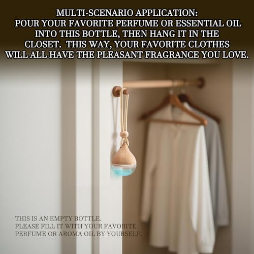 Refillable Car Air Freshener Hanging Diffuser, Empty Glass Bottle with Reed Sticks for Essential Oils, Car Scent Diffuser and Aromatherapy Pendant Decor for Women and Men, 2 Pack - size: 2PCS