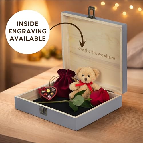 Personalized Anniversary Memory Box Custom Engraved Wooden Keepsake – Rustic Romantic Gift Box for Couples, Him & Her – Wedding, Proposal & Milestone Love Memento - style: 6. Anniversary Designs