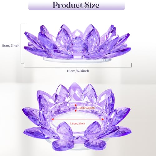 Crystal Flower Jewelry Tray, 1, 6.3" Purple | Transparent, For Rings, Earrings, Necklaces, Keys, Decorative Trinket Dish, For Vanity Dresser Nightstand - size: 6.3"(W)- Purple