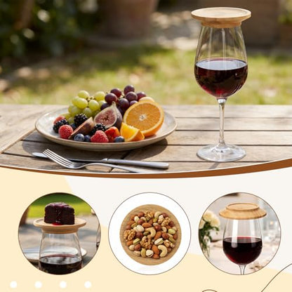 Zhehao 9 Pcs 4'' Wine Glass Charcuterie Toppers with Wicker Basket, Mini Charcuterie Board Wine Appetizer Plates for Mother Women Housewarming Gift Set for Kitchen, Coffee Bar, Restaurants