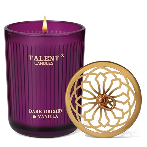 Jar Candles for Home Scented, Aromatherapy Candles Gifts for Women & Men, Natural Soy Candle, 8.4oz Traditional Style, Dark Orchid & Vanilla - color: Dark Orchid & Vanilla