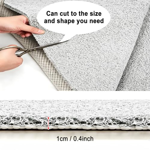 Non-Slip PVC Loofah Bath Mat, 19.6"x47"Inch Quick Dry Shower Mat, Soft White Bathroom Mat with Efficient Drainage, Machine Washable for Tub & Wet Areas - color: White, size: 47" x 19.6" (Rectangular)