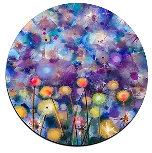 Watercolor FlowersRound Coaster Set - Made of Recycled Rubber - Set of 4 - color: Watercolor Flowers