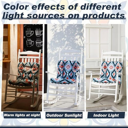 Hoteam 4 Set Outdoor Patio Chair Cushions 20 x 42 in Deep Seat Waterproof Patio Cushions Set for Furniture Replacement Removable Seat and Back (Ethnic Style) - style: Ethnic Style