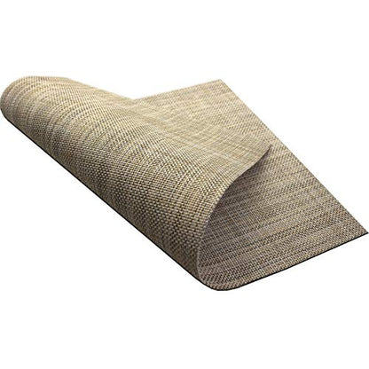 Dinner Mats Easy to Clean for Dining Table Woven Vinyl Placemats Heat Resistant 12x18 inche Table Mats Set of 6（Khaki） - color: Khaki, size: placemats set of 6